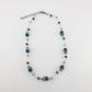 SWN0029TU - ALICE - Turquoise/Gold Glass Crystal Necklace
