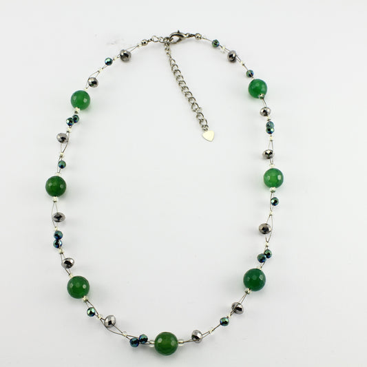 SWN0013GN - EMMA - Green Agate Stone Necklace