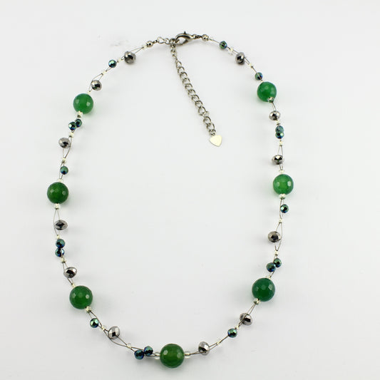 WSWN0013GN - EMMA - Green Agate Stone Necklace