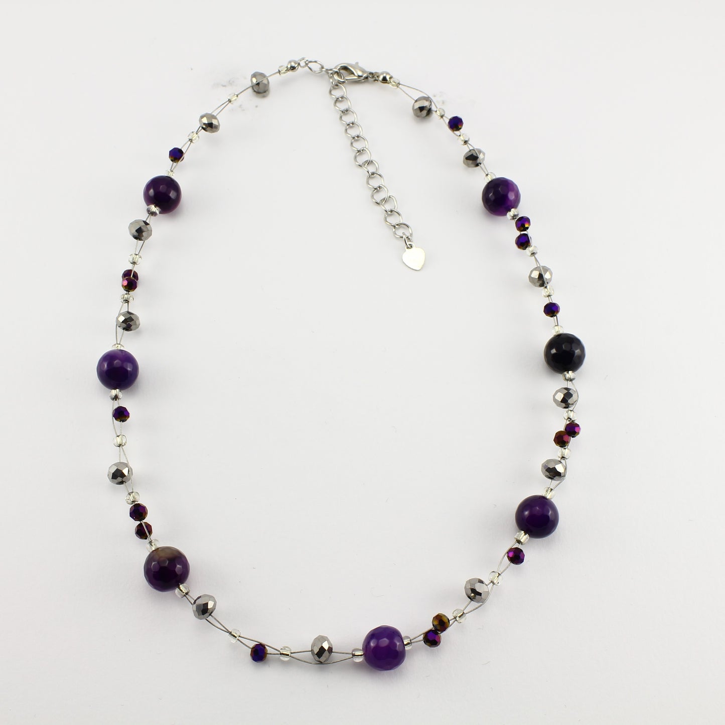 SWN0013PU - EMMA - Purple Agate Stone Necklace