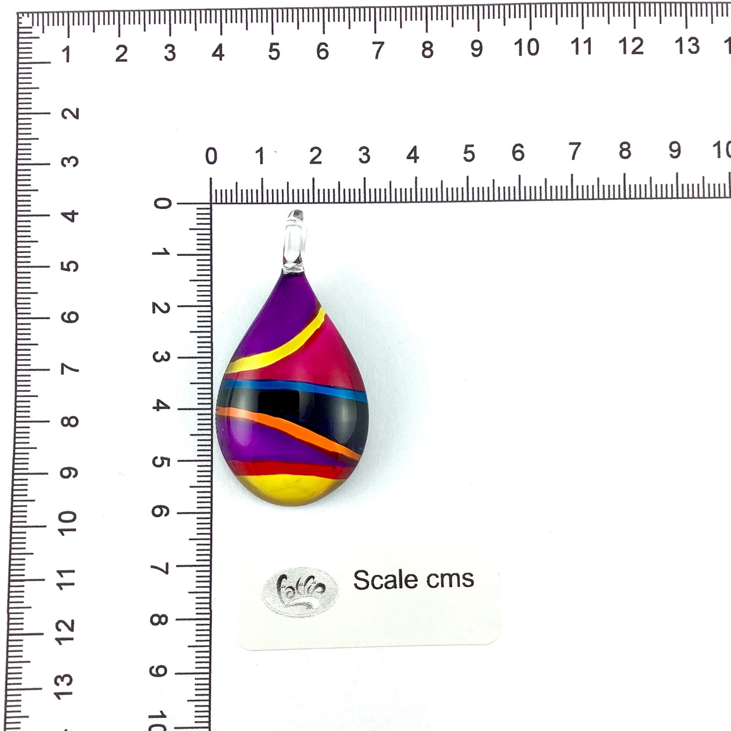 SWN501 - Multi-colour Glass Teardrop Pendant Necklace