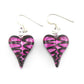 SWE552 - Fuchsia Glass Heart Drop Earring