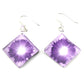 SWE565 - Purple Glass Diamond Drop Earring