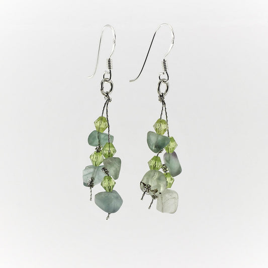 WSWE0060FL - MIA - Fluorite Gemstone Drop Earrings