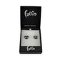 SWE572 - Black Glass Heart Sparkle Drop Earring