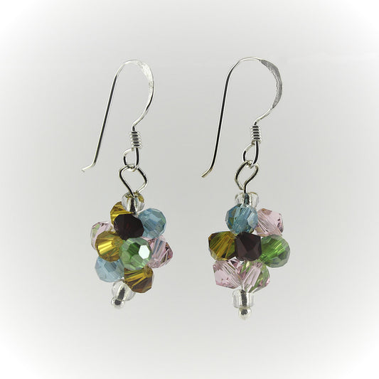 SWE0008MU - OLIVIA - Multi Coloured Glass Crystal Drop Earrings