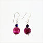 SWE0013PI - EMMA - Fushia Pink Agate Stone Drop Earrings