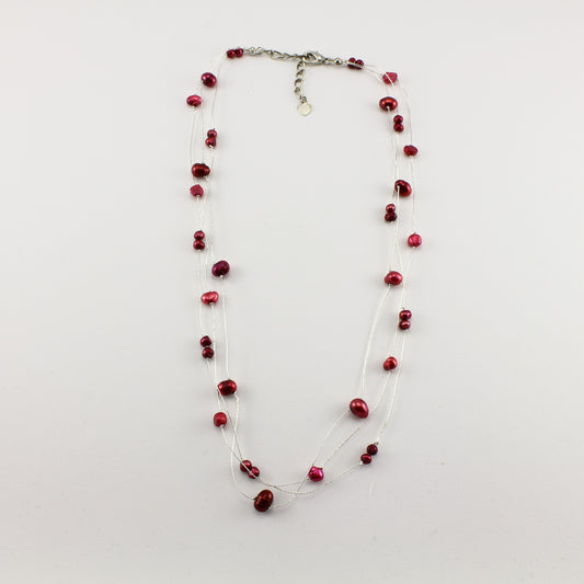 SWN0050RE - MILLY - Red Freshwater Pearl Necklace