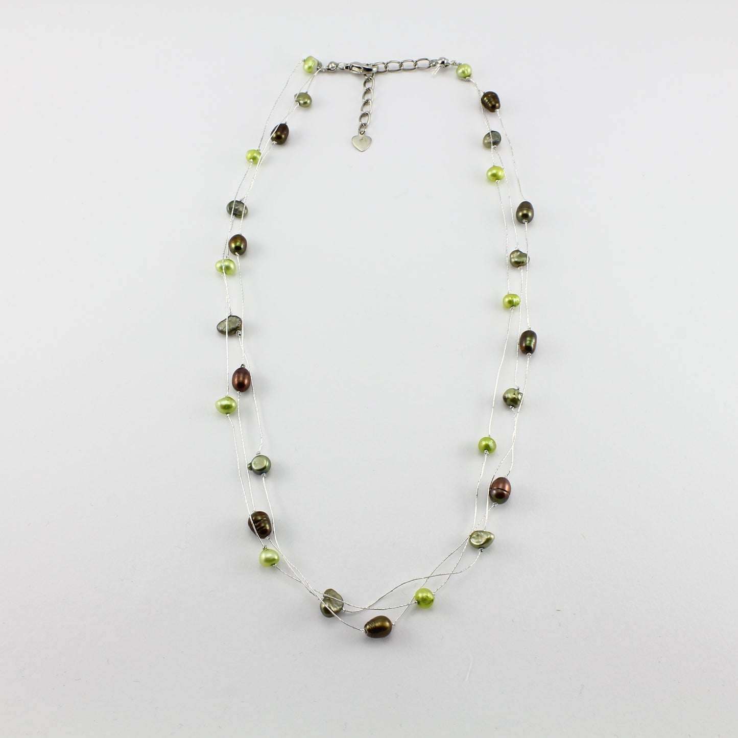 SWN0050GN - MILLY - Olive Green Freshwater Pearl Necklace