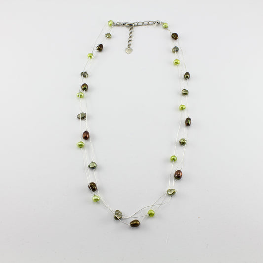 WSWN0050GN - MILLY - Olive Green Freshwater Pearl Necklace