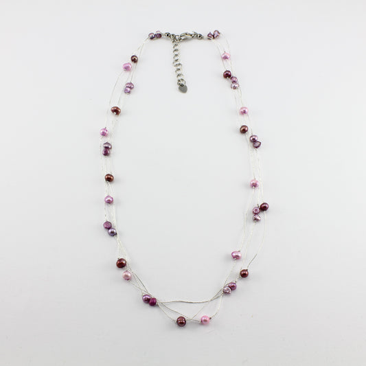 SWN0050PU - MILLY - Purple Freshwater Pearl Necklace