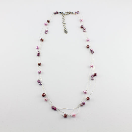 WSWN0050PU - MILLY - Purple Freshwater Pearl Necklace