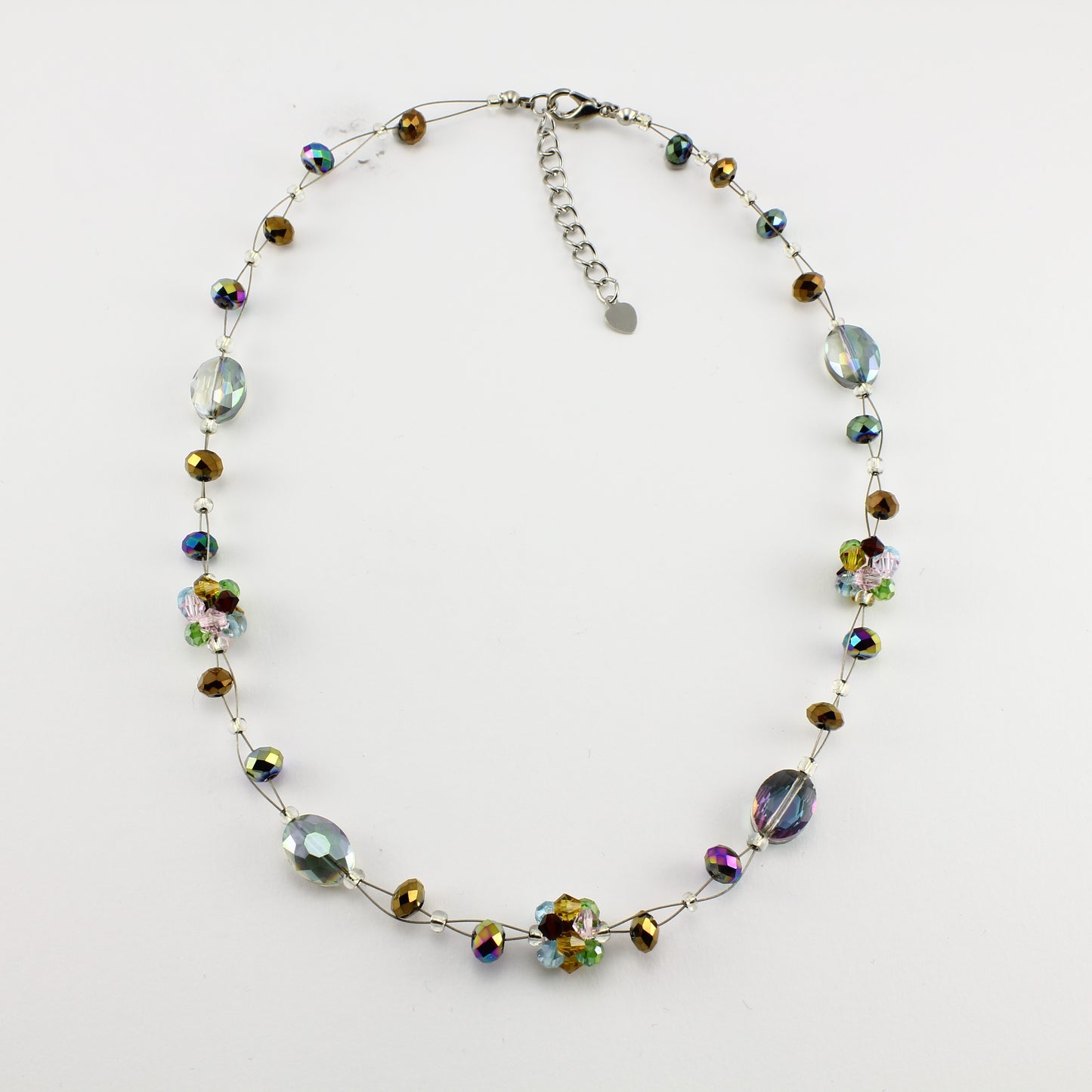 SWN0008MU - OLIVIA - Multi Coloured Glass Crystal Necklace
