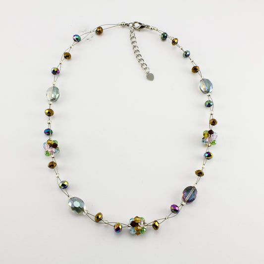 SWN0008MU - OLIVIA - Multi Coloured Glass Crystal Necklace
