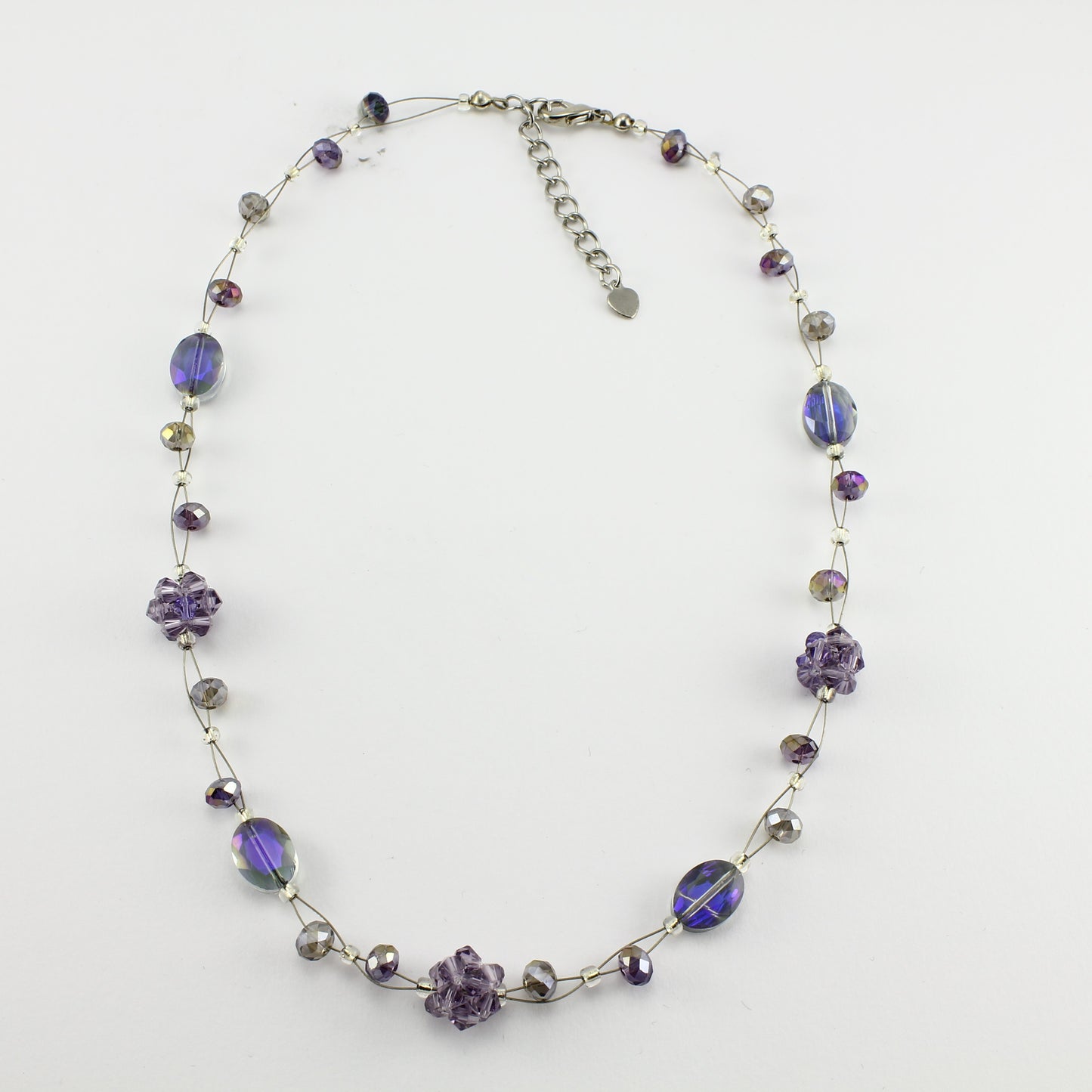 SWN0008PU - OLIVIA - Purple Glass Crystal Necklace