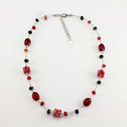 SWN0008RE - OLIVIA - Red Glass Crystal Necklace