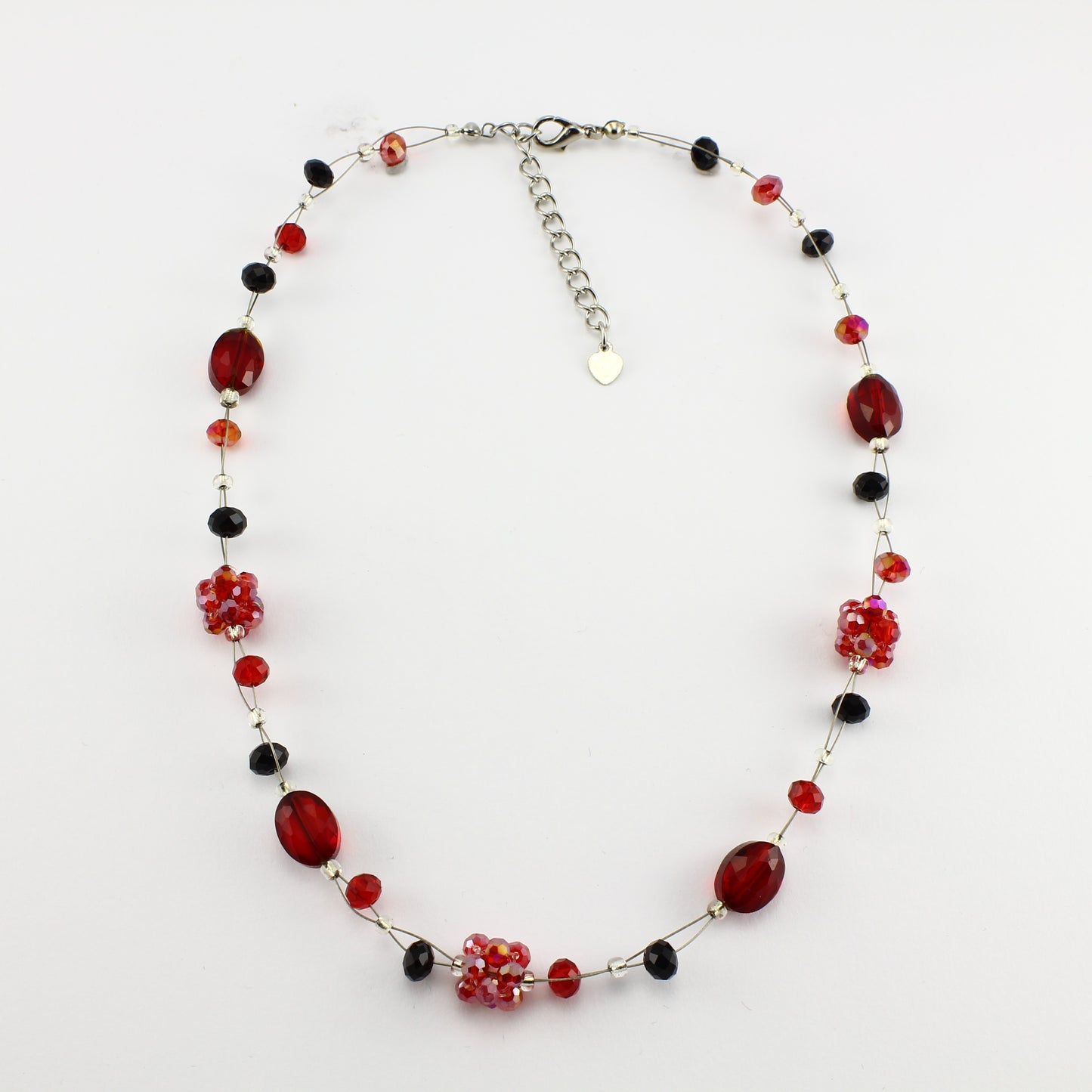 SWN0008RE - OLIVIA - Red Glass Crystal Necklace