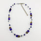 SWN0043BL - PIPPA - Navy/Gold Rectangle Glass Crystal Necklace