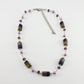 SWN0043PU - PIPPA - Purple/Gold Rectangle Glass Crystal Necklace