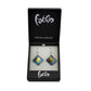 SWE514 - Blue Glass Diamond Drop Earring