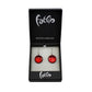 SWE519 - Red Glass Round Gold Fleck Drop Earring