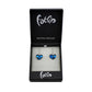 SWE523 - Blue Glass Heart Gold Fleck Drop Earring