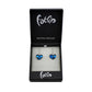 SWE523 - Blue Glass Heart Gold Fleck Drop Earring
