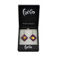 SWE527 - Purple Glass Diamond Drop Earring
