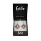 SWE528 - Blue Glass Diamond Drop Earring