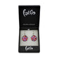 SWE537 - Fuchsia Pink Glass Round Multi-colour Dot Drop Earring