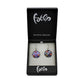 SWE538 - Purple Glass Round Multi-colour Dot Drop Earring