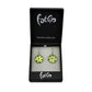 SWE540 - Green Glass Round Multi-colour Dot Drop Earring