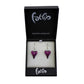 SWE552 - Fuchsia Glass Heart Drop Earring