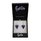 SWE554 - Purple Glass Heart Drop Earring