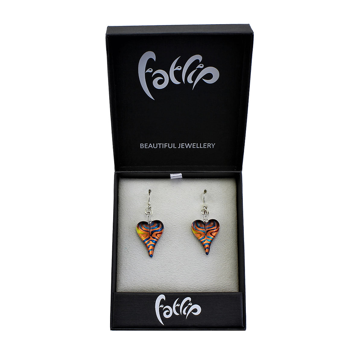 SWE556 - Multi-colour Glass Heart Drop Earring