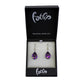 SWE558 - Purple Glass Teardrop Gold Fleck Drop Earring