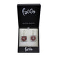 SWE560 - Burgundy Glass Square Drop Earring