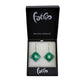 SWE564 - Green Glass Diamond Drop Earring