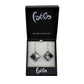 SWE567 - Black Swirl Glass Diamond Drop Earring