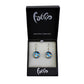 SWE568 - Blue Glass Diamond Drop Earring