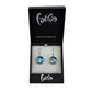 SWE568 - Blue Glass Diamond Drop Earring