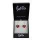 SWE571 - Red Glass Heart Sparkle Drop Earring