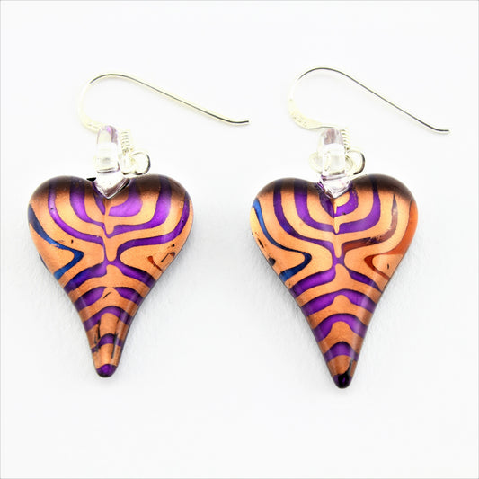 SWE573 - Multi Coloured Glass Heart Earrings