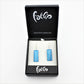SWE576 - Rectangle Turquoise Tree Of Life Glass Heart Earrings