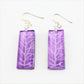 SWE579 - Rectangle Purple Tree Of Life Glass Earrings
