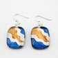 SWE581 - Multi Coloured Oval Glass Earrings