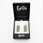 SWE584 - Rectangle Multi Coloured Glass Earrings