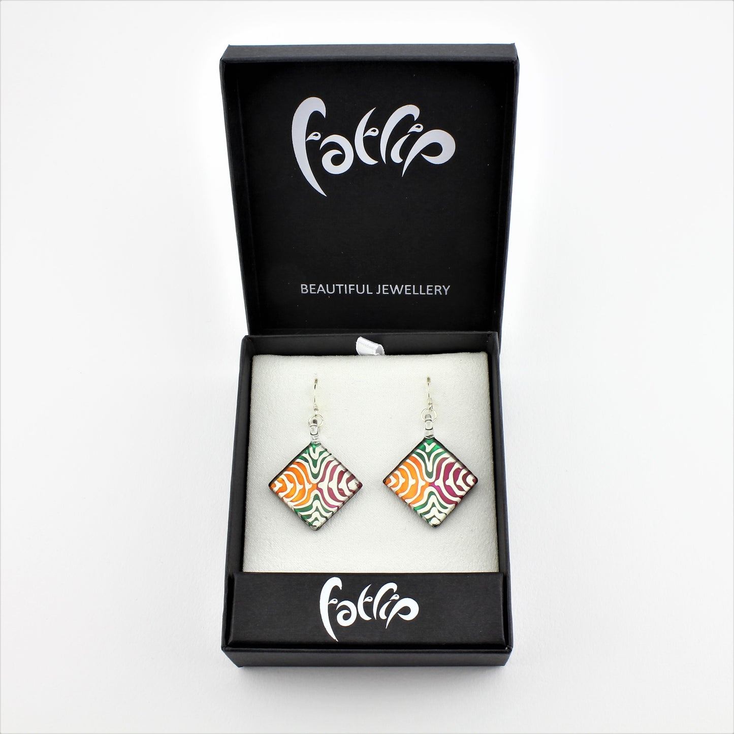 SWE586 - Multi Coloured Diamond Glass Earrings