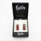 SWE589 - Rectangle Red Glass Earrings