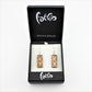 SWE592 - Gold Spotty Rectangle Glass Earrings